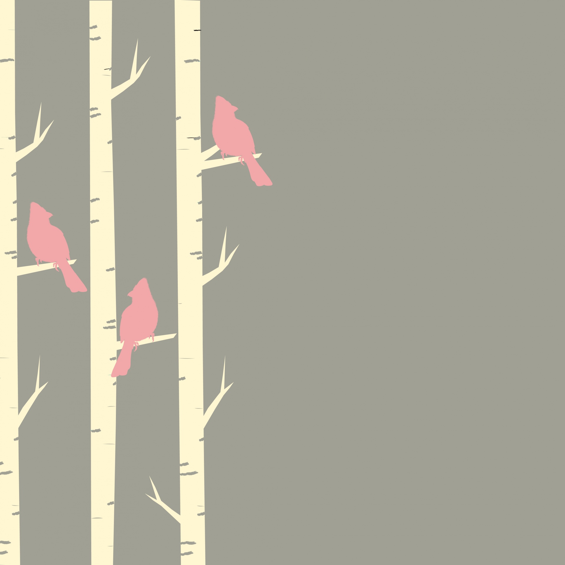 Bird Birds Tree Free Photo - Birch Tree Background Pink - HD Wallpaper 