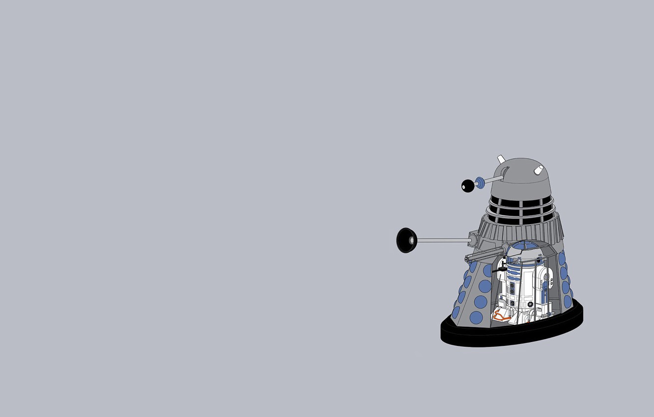 Photo Wallpaper Star Wars, R2d2, Star Wars, Grey Background, - HD Wallpaper 