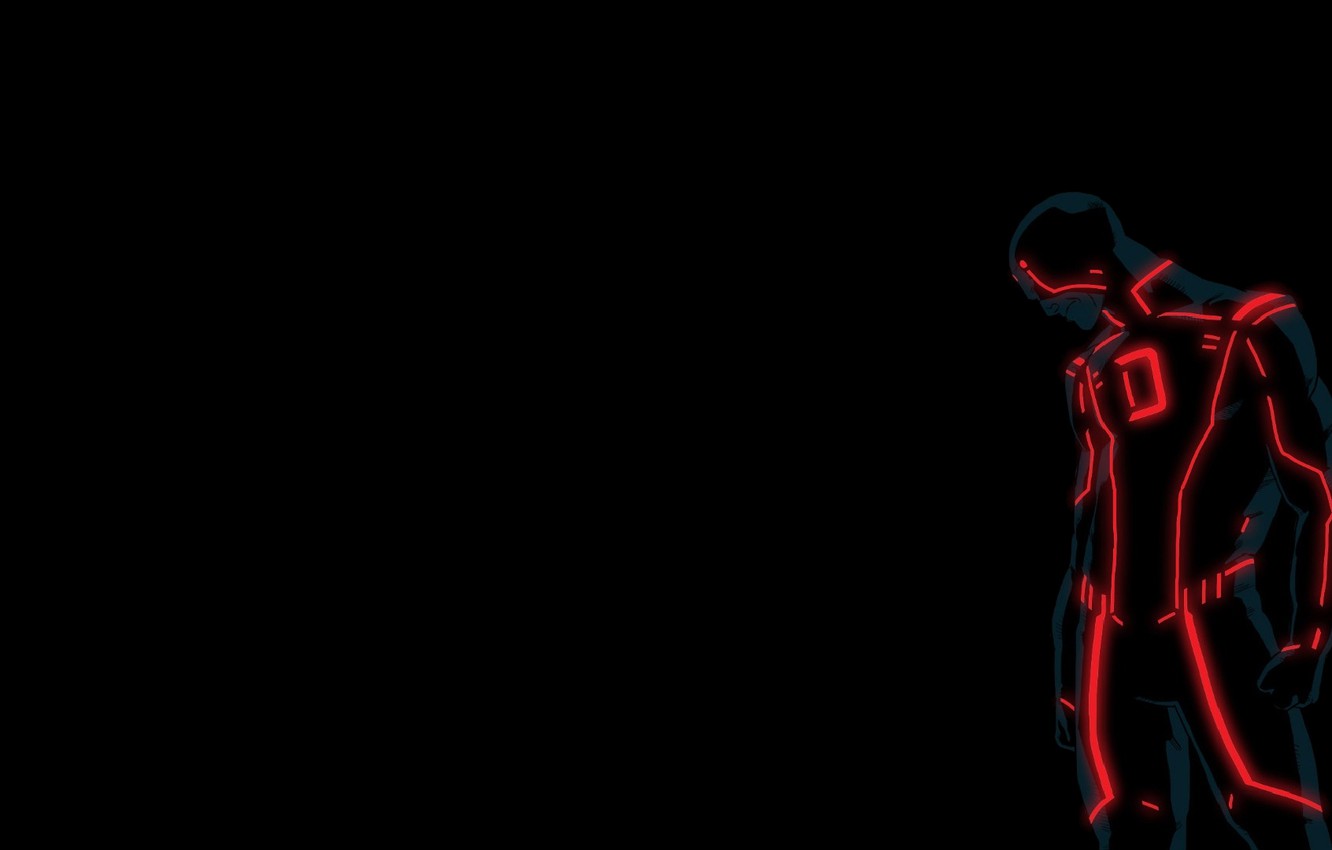 Photo Wallpaper Tron, Marvel, Neon, Comics, Daredevil - Darkness - HD Wallpaper 