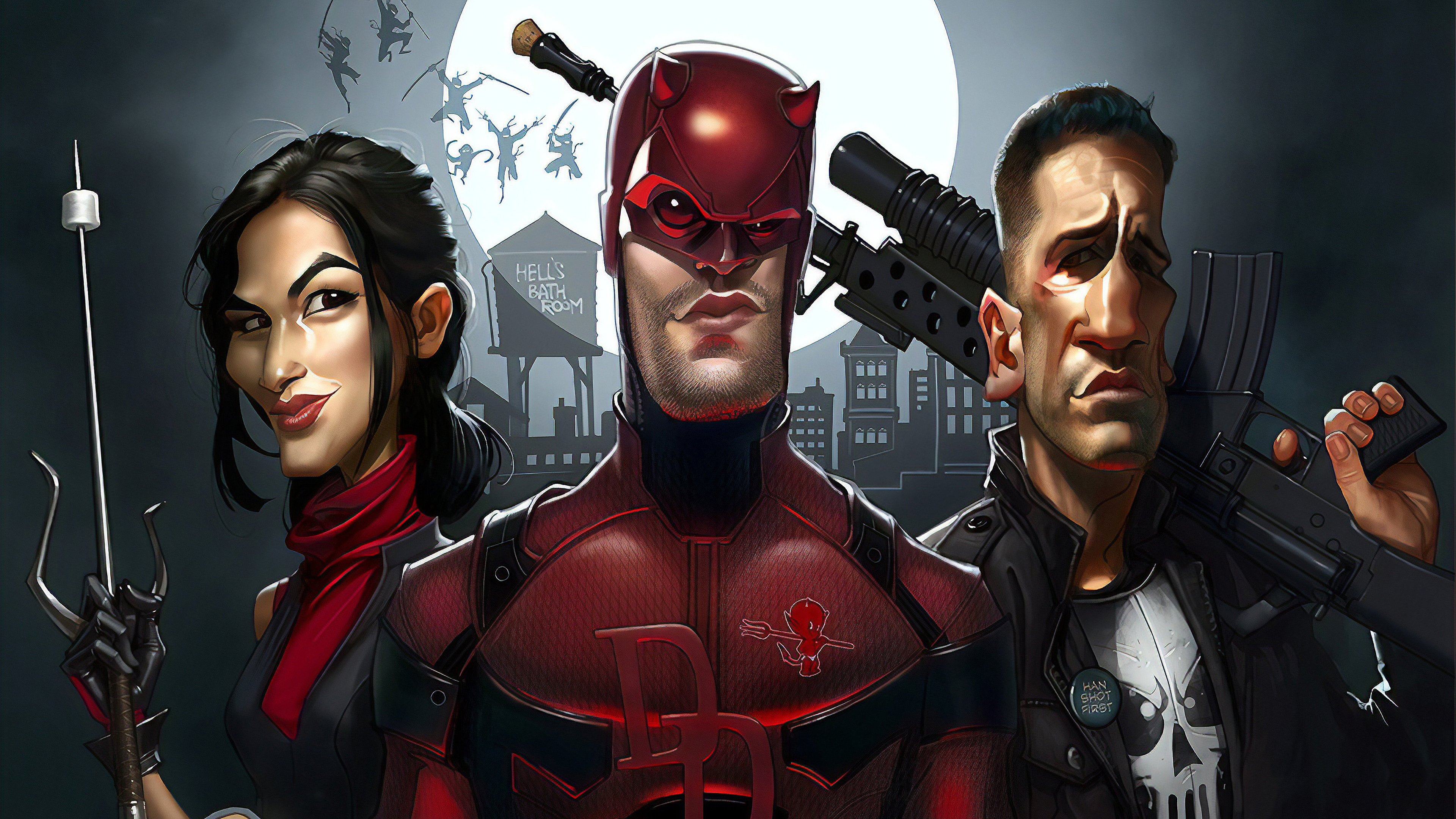 Marvel Shows Superheroes - Daredevil Vs Punisher - HD Wallpaper 