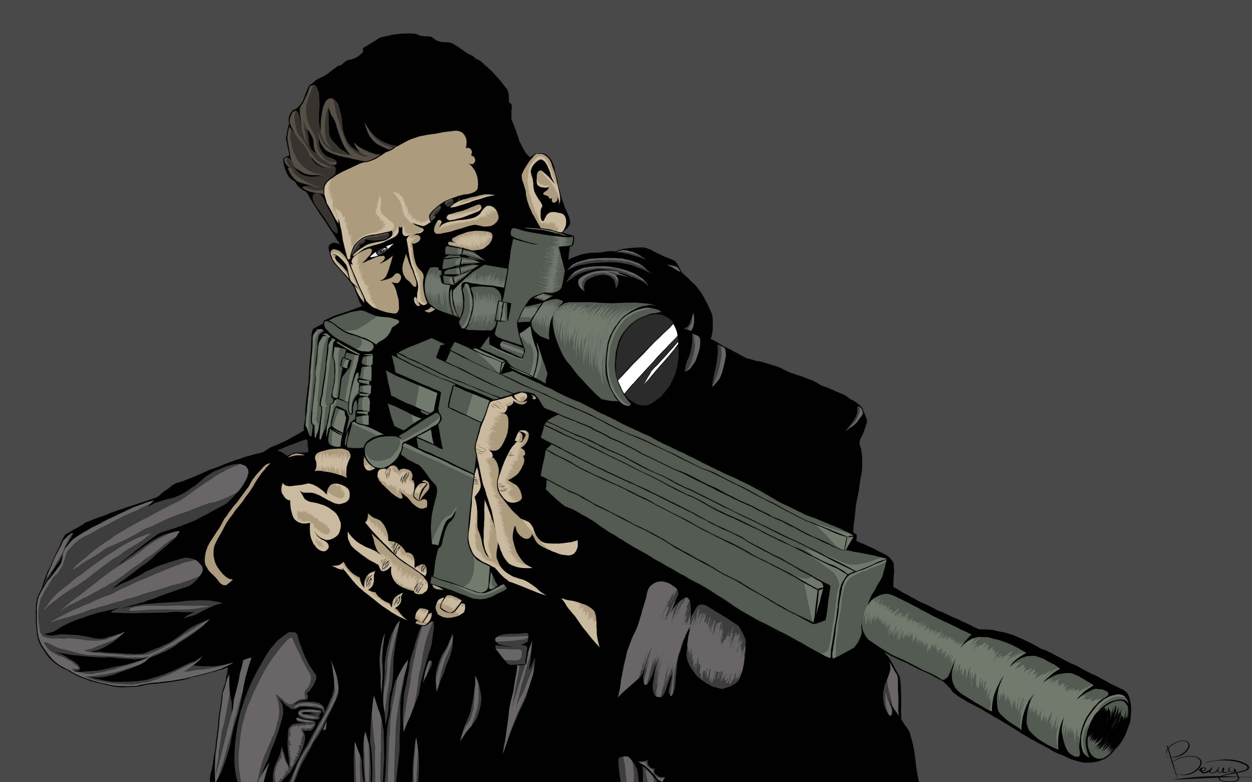 Punisher Guns - HD Wallpaper 