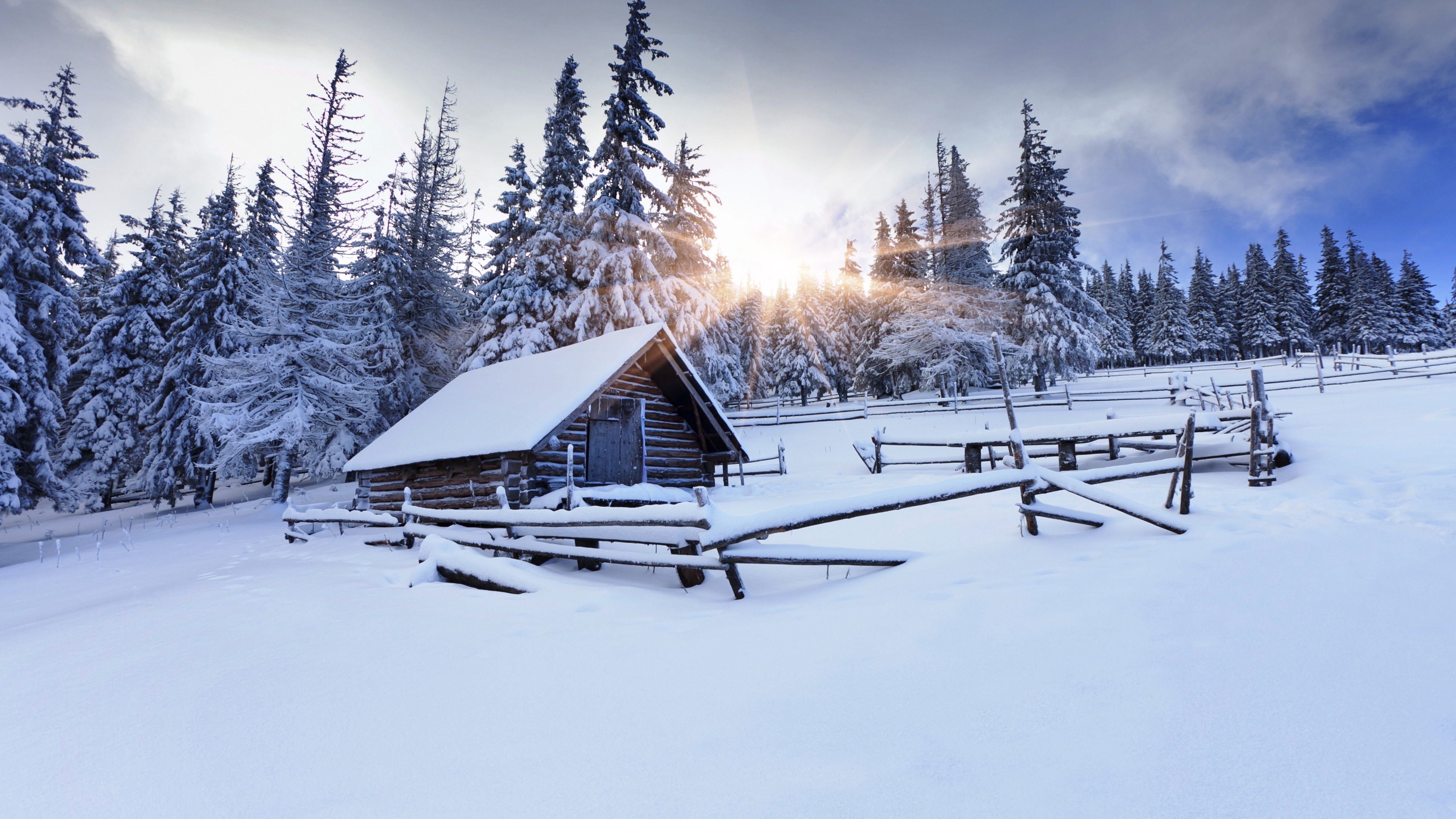 Nordic Mountain Winter Background - HD Wallpaper 