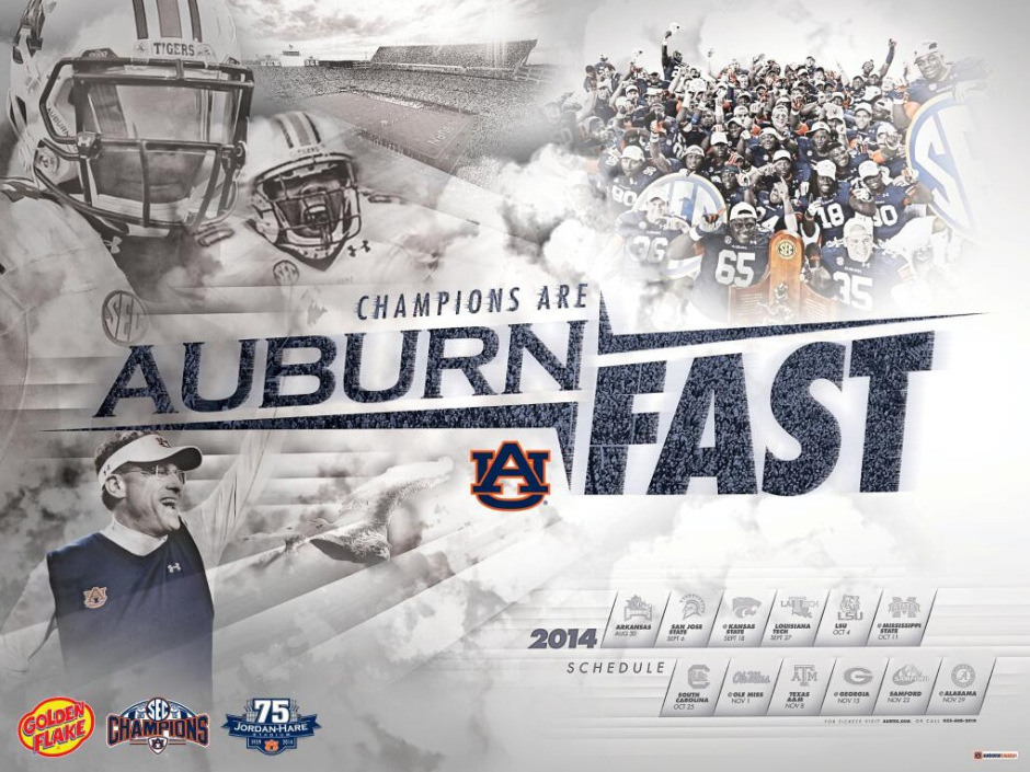 Auburn 2014 Football Schedule Wallpaper - Auburn Football Poster 2018 - HD Wallpaper 