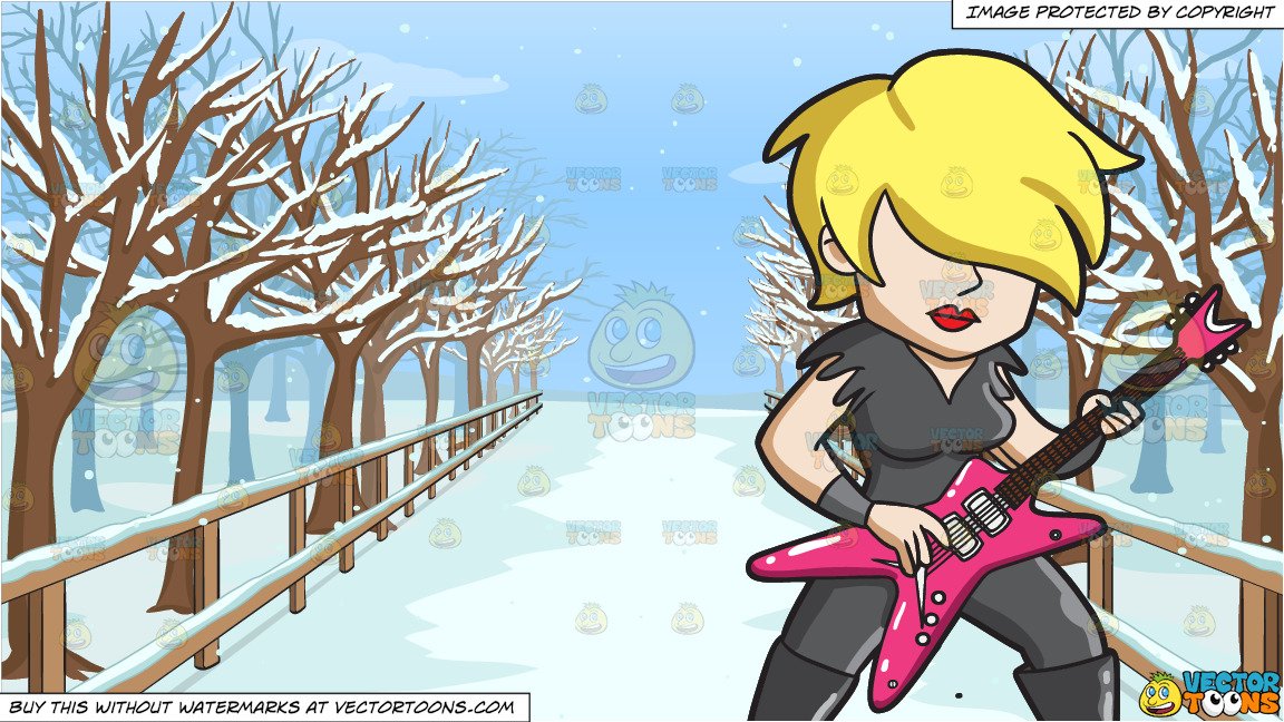 Snowy Anime Background - Snowy Walkway Cartoon - HD Wallpaper 