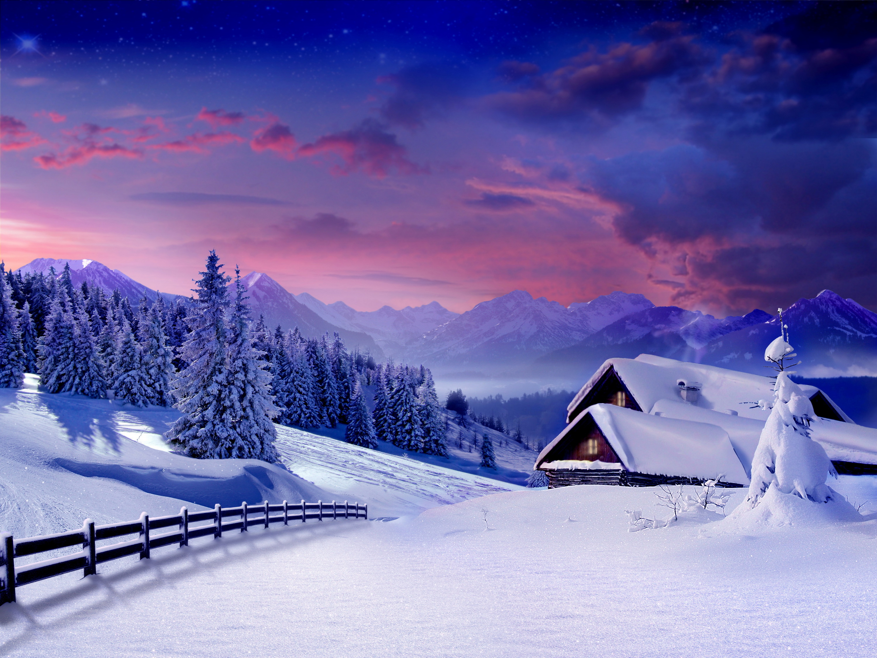 Landscape Snow - HD Wallpaper 