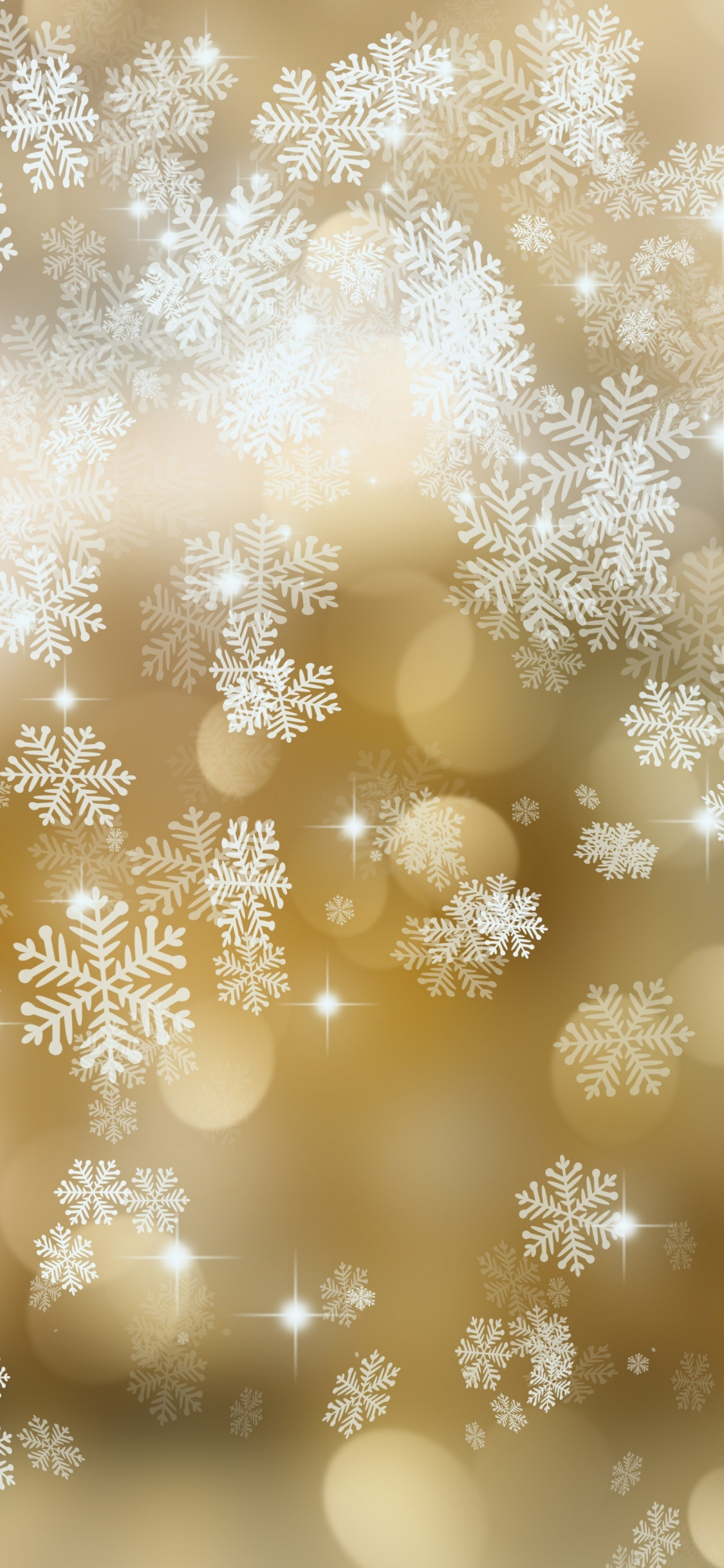 Digital Art, Bokeh, Snowflakes, Abstract, Wallpaper - Iphone Wallpaper Gold Snowflakes - HD Wallpaper 