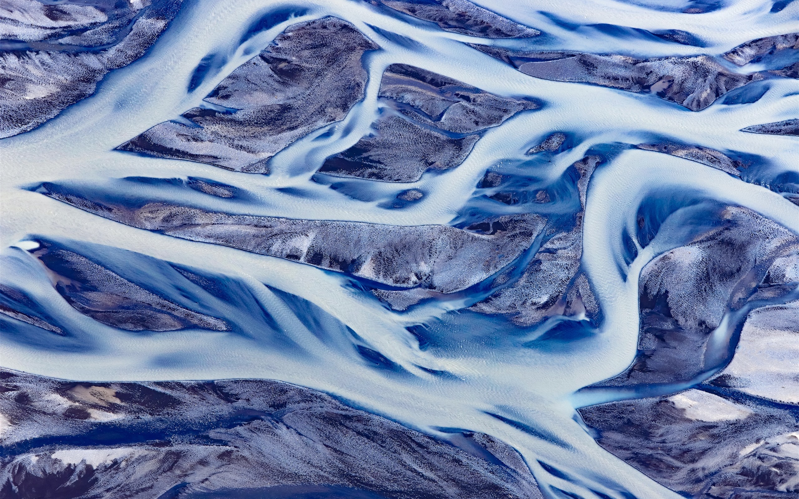 Wallpaper Top View, Snow, Rivers, Winter, Nature Landscape - Snow Landscape Top View - HD Wallpaper 