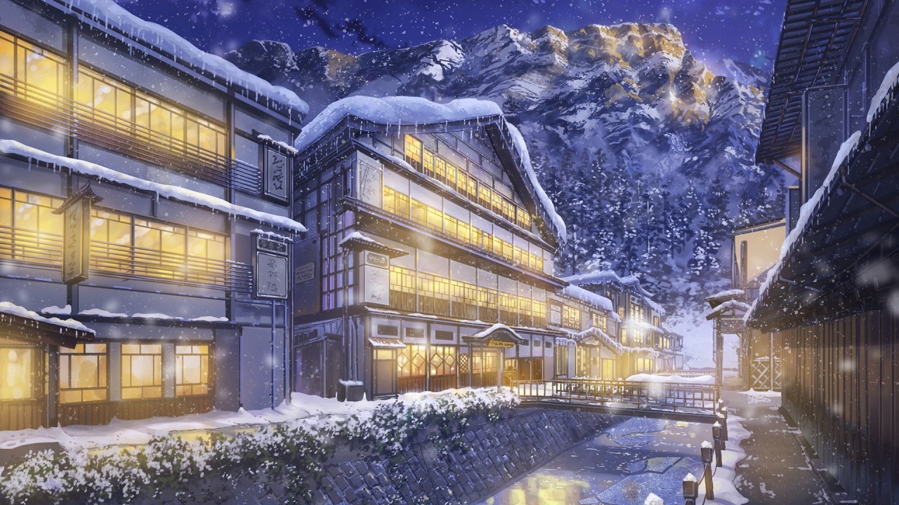 MáiQ7 - Bibliothek von Oak Town - Seite 2 201-2010031_anime-landscape-winter-snow-mountain-light-buildings