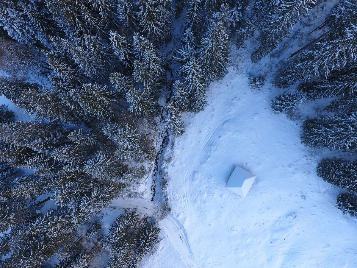 Aerial Photography Snow - HD Wallpaper 