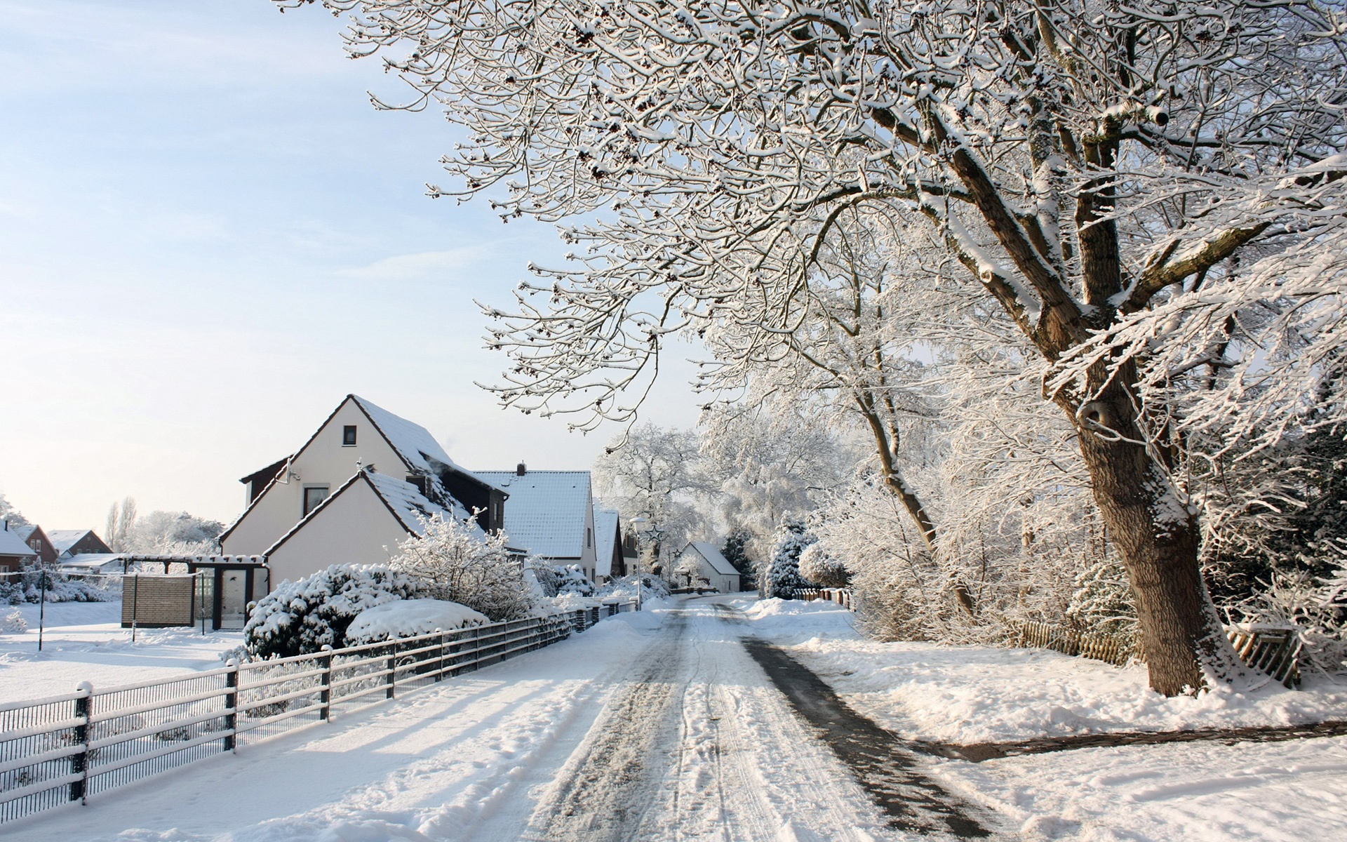 Wallpaper Village Town Snow Landscape, Thick Snow, - Background Wallpapers Winter Village - HD Wallpaper 