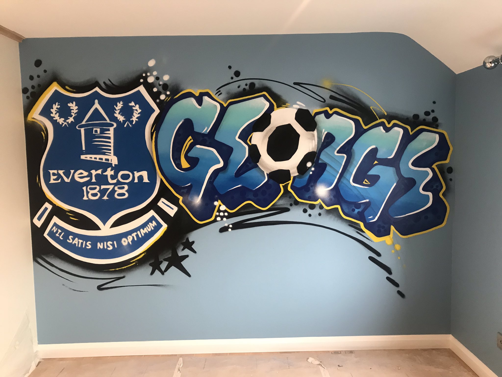 Football Graffiti Name Mural Bedroom - HD Wallpaper 