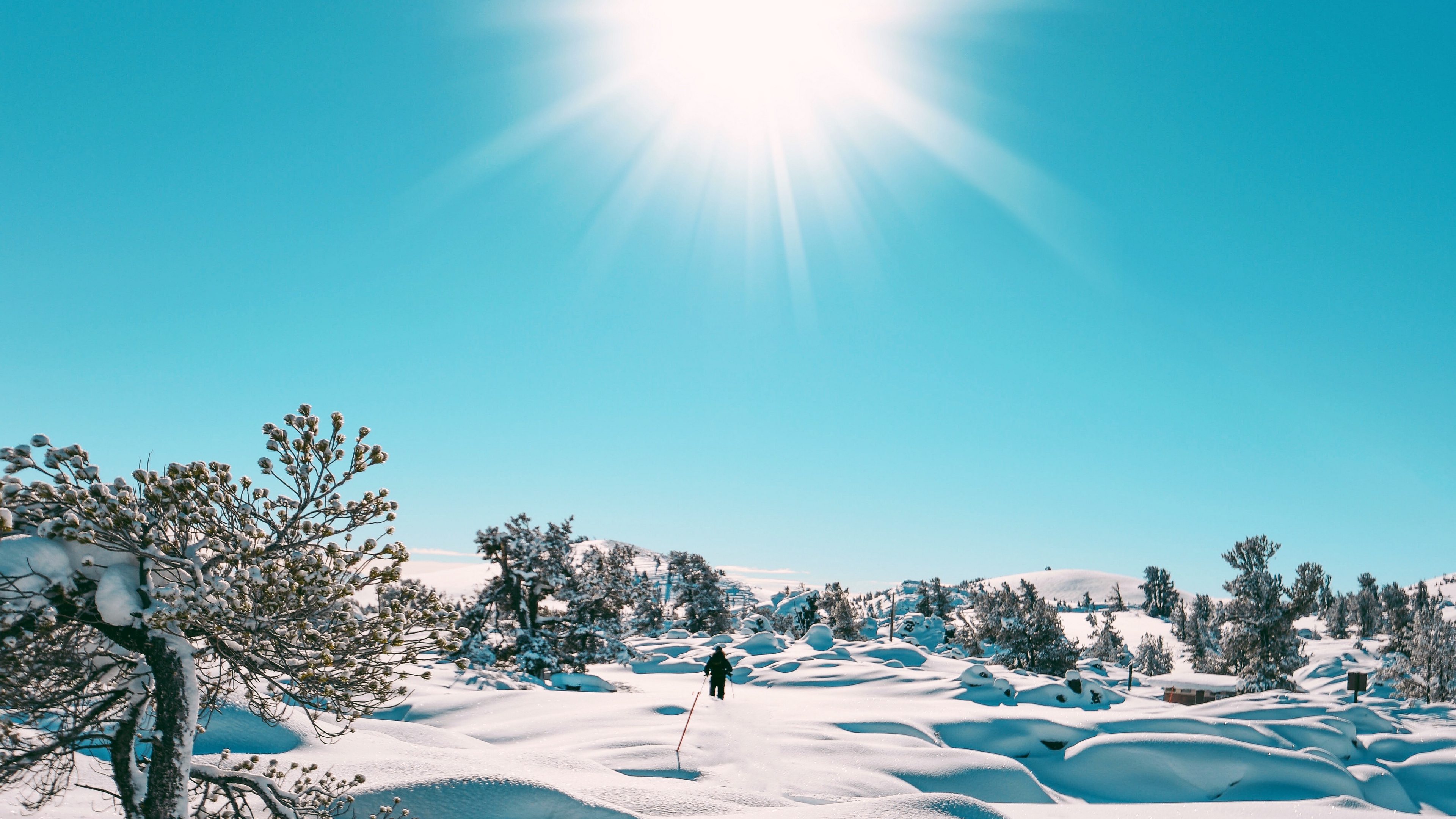 Wallpaper Snow, Sun, Landscape, Winter - Snow Wallpaper 4k Iphone - HD Wallpaper 