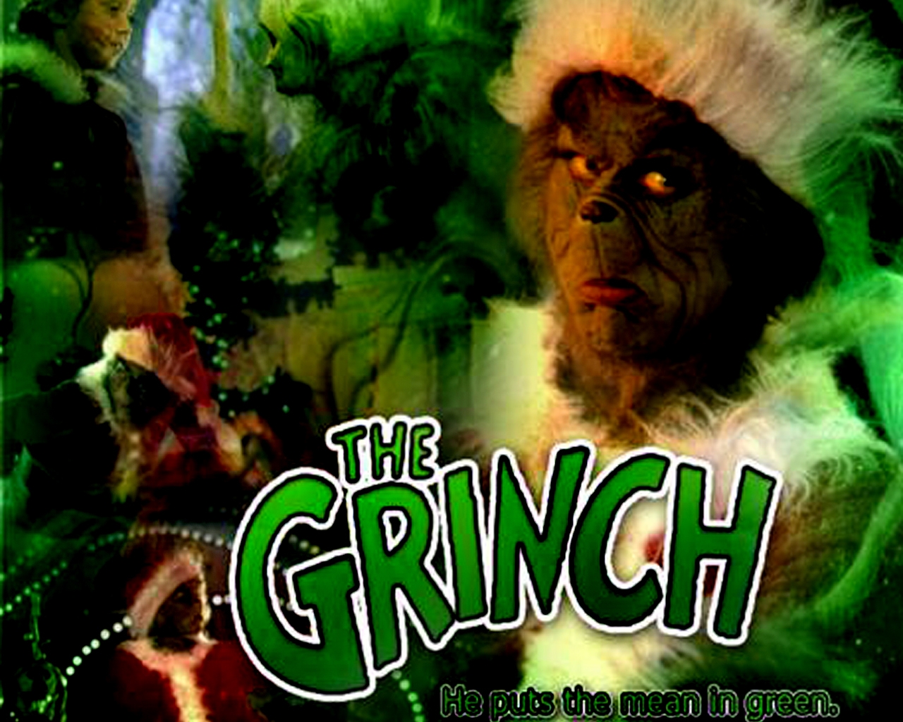 Jim Carey As The Grinch Christmas Wallpaper - HD Wallpaper 