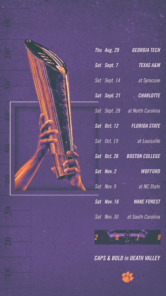 Clemson Football Schedule Screensaver - HD Wallpaper 