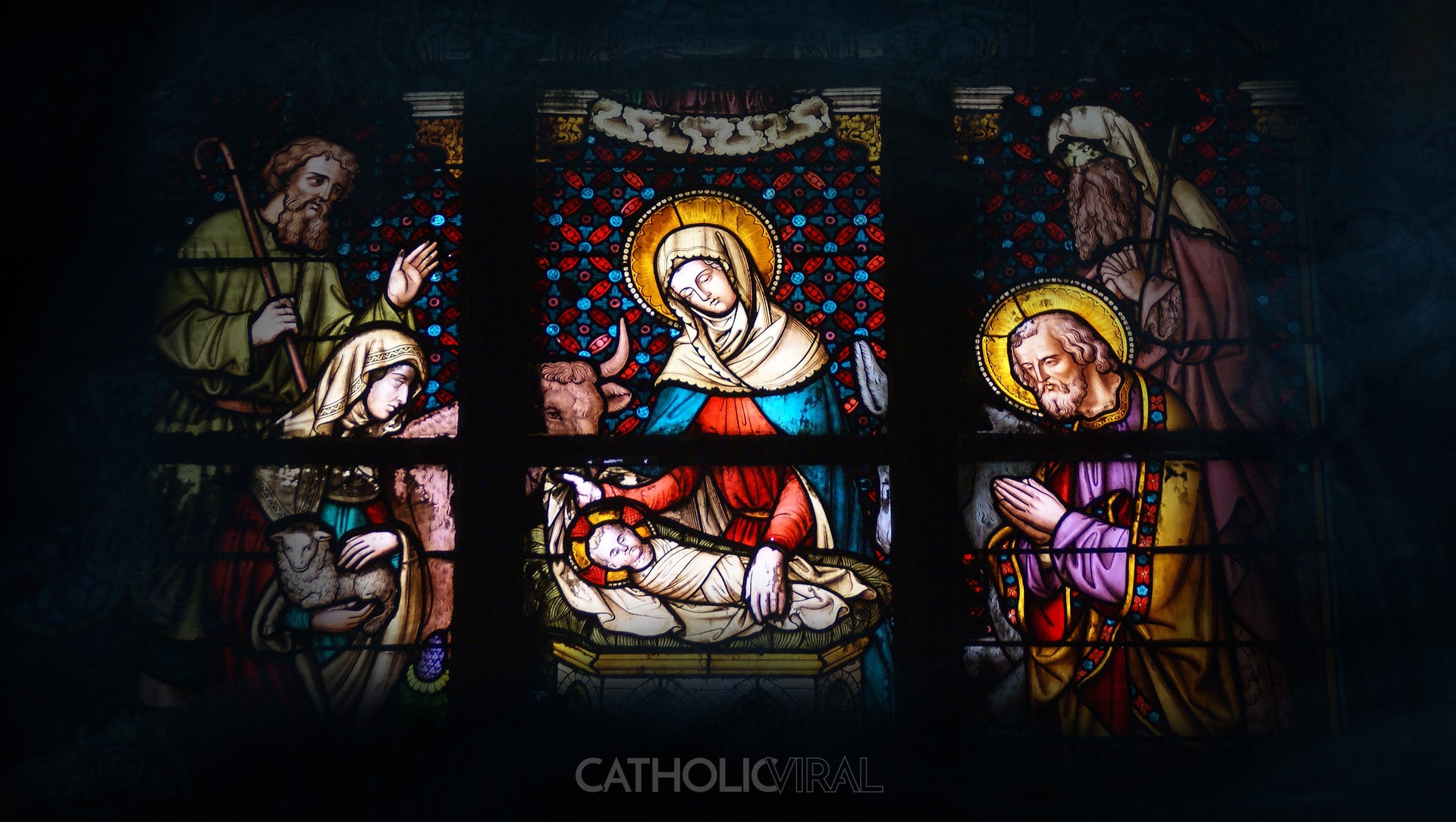 Nativity Wallpaper Stained Glass - HD Wallpaper 
