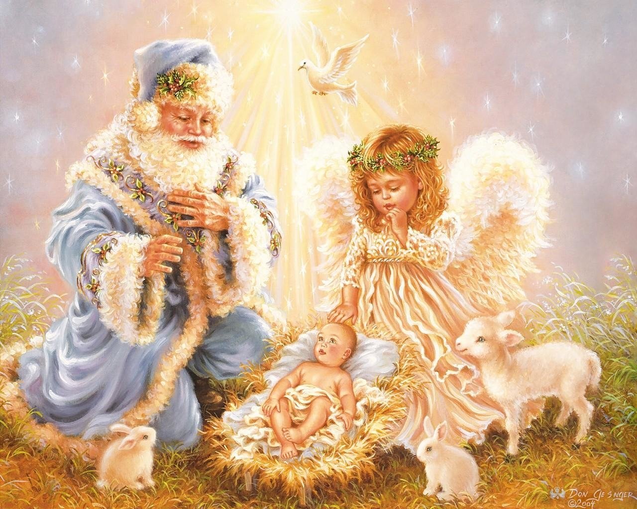 Christmas Wallpaper Angels - HD Wallpaper 