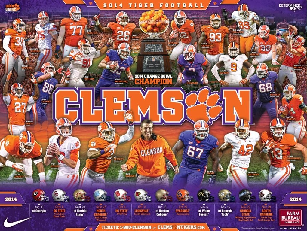 Clemson Football Schedule 2017 Printable 1021x769 Wallpaper teahub.io