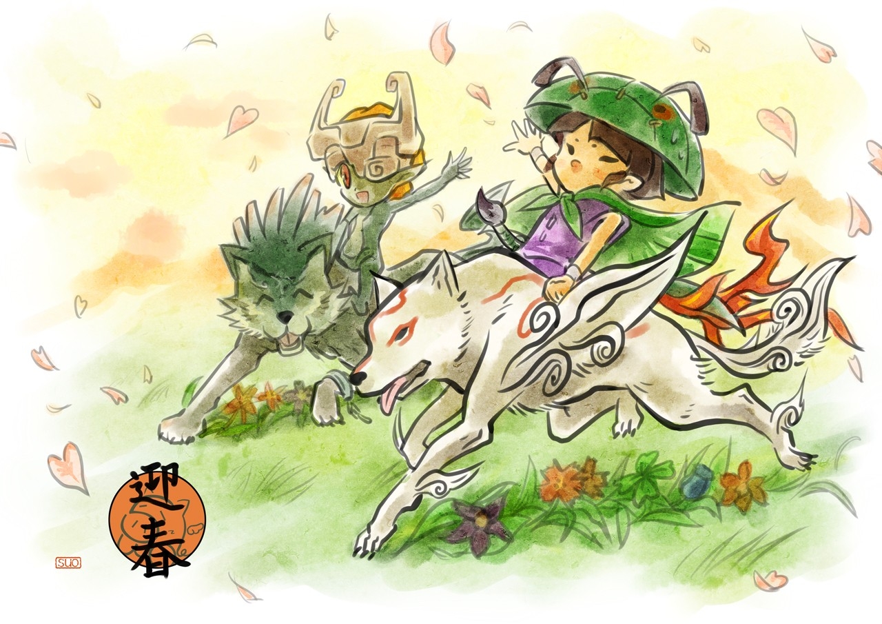 Zelda Twilight Princess Okami - HD Wallpaper 