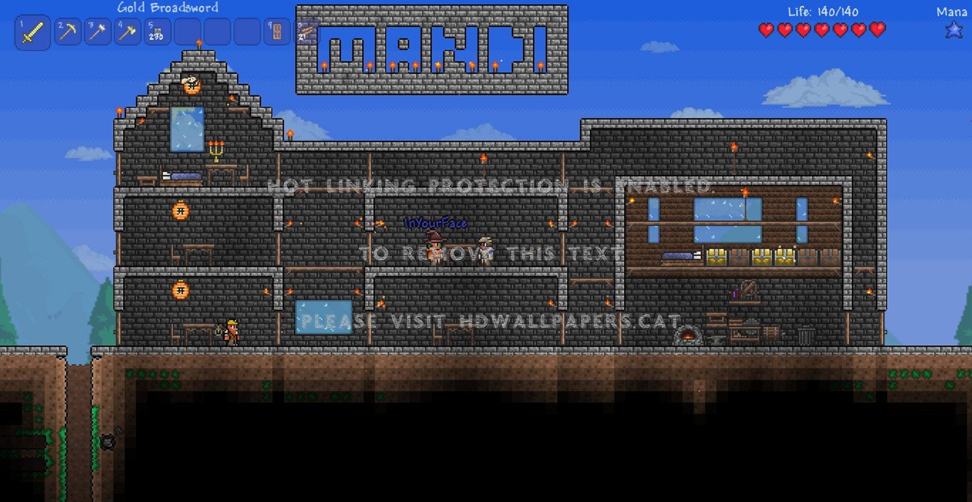 Terraria Inyourface Games Pixel - Castle - HD Wallpaper 