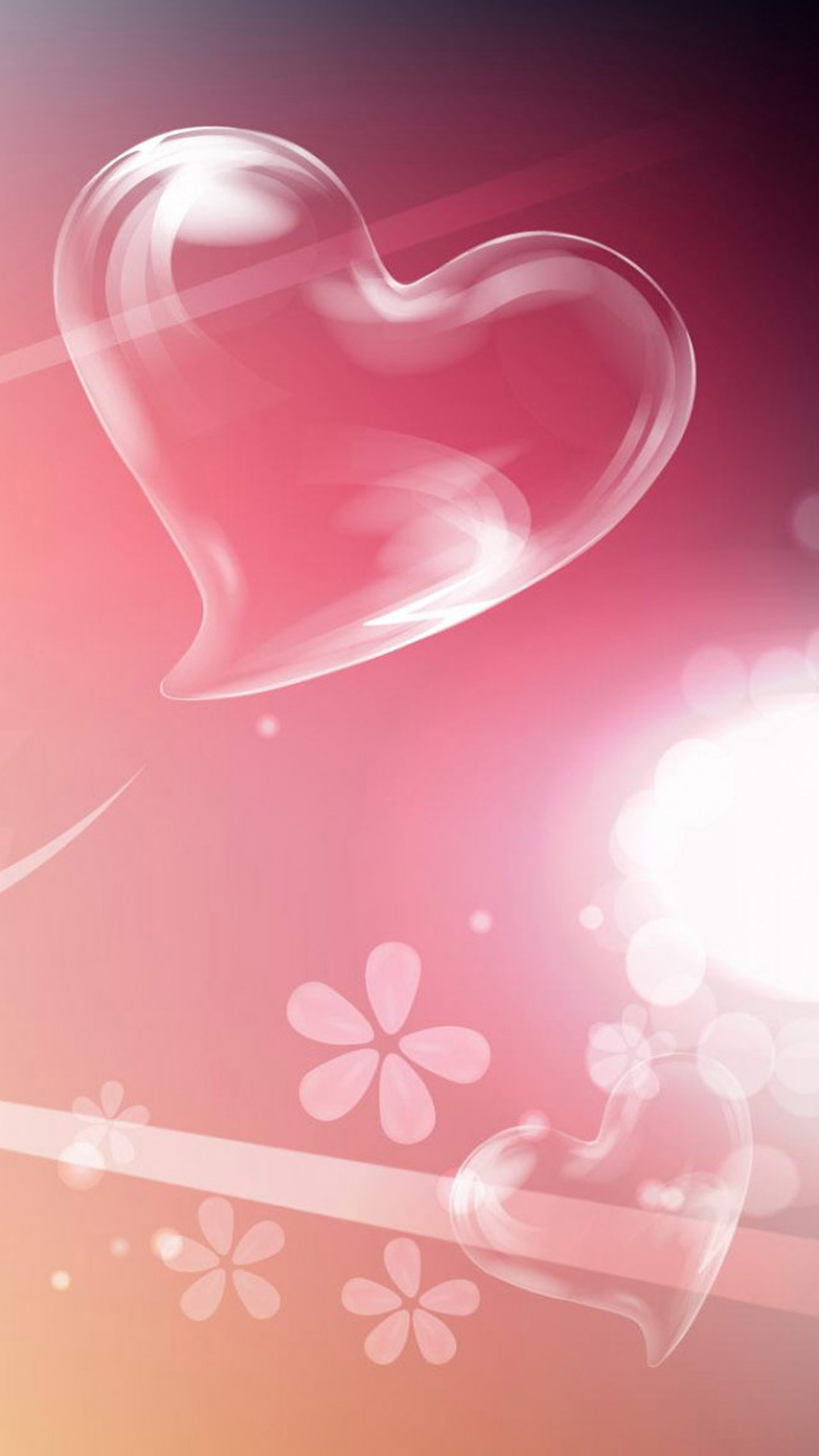 1440x2560, Pink Love Heart Bubble Mobile Wallpaper - Love Wallpapers For Mobile - HD Wallpaper 