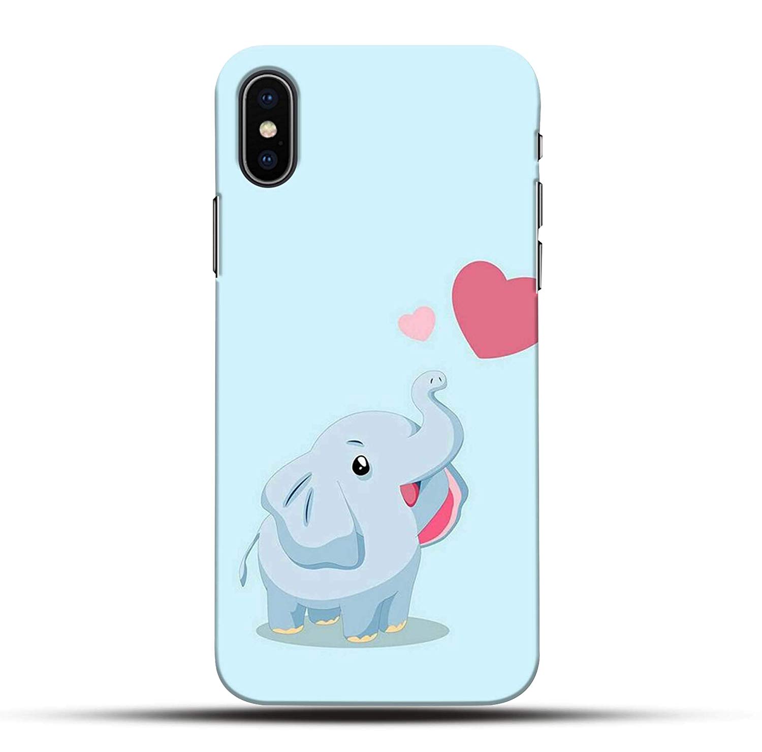 Pikkme Funky Cute Love Heart Blue Baby Elephant Background - Mobile Phone Case - HD Wallpaper 