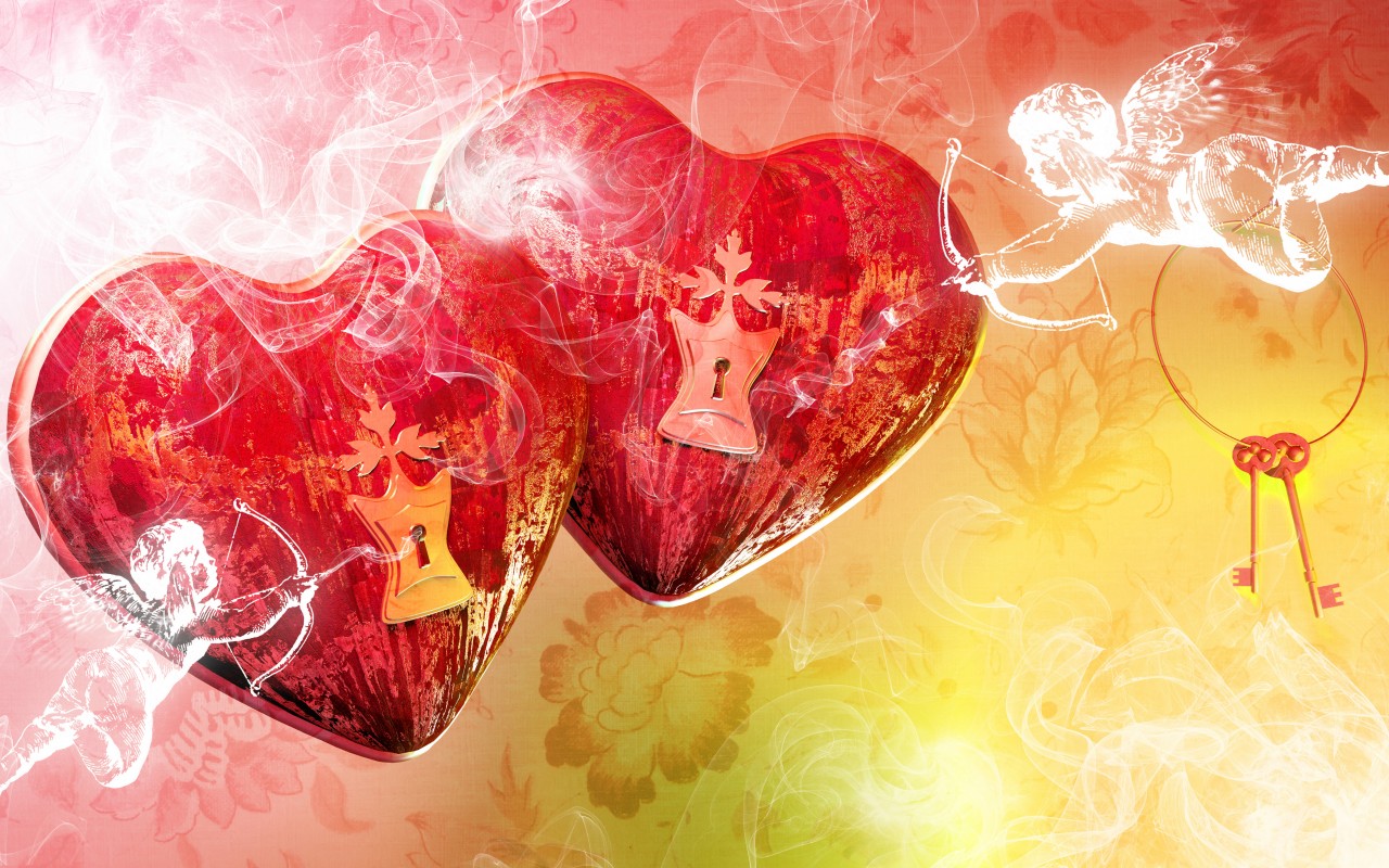 2013 Two Romantic Love Heart Romantic Love Wallpaper - Two Heart Images Hd - HD Wallpaper 