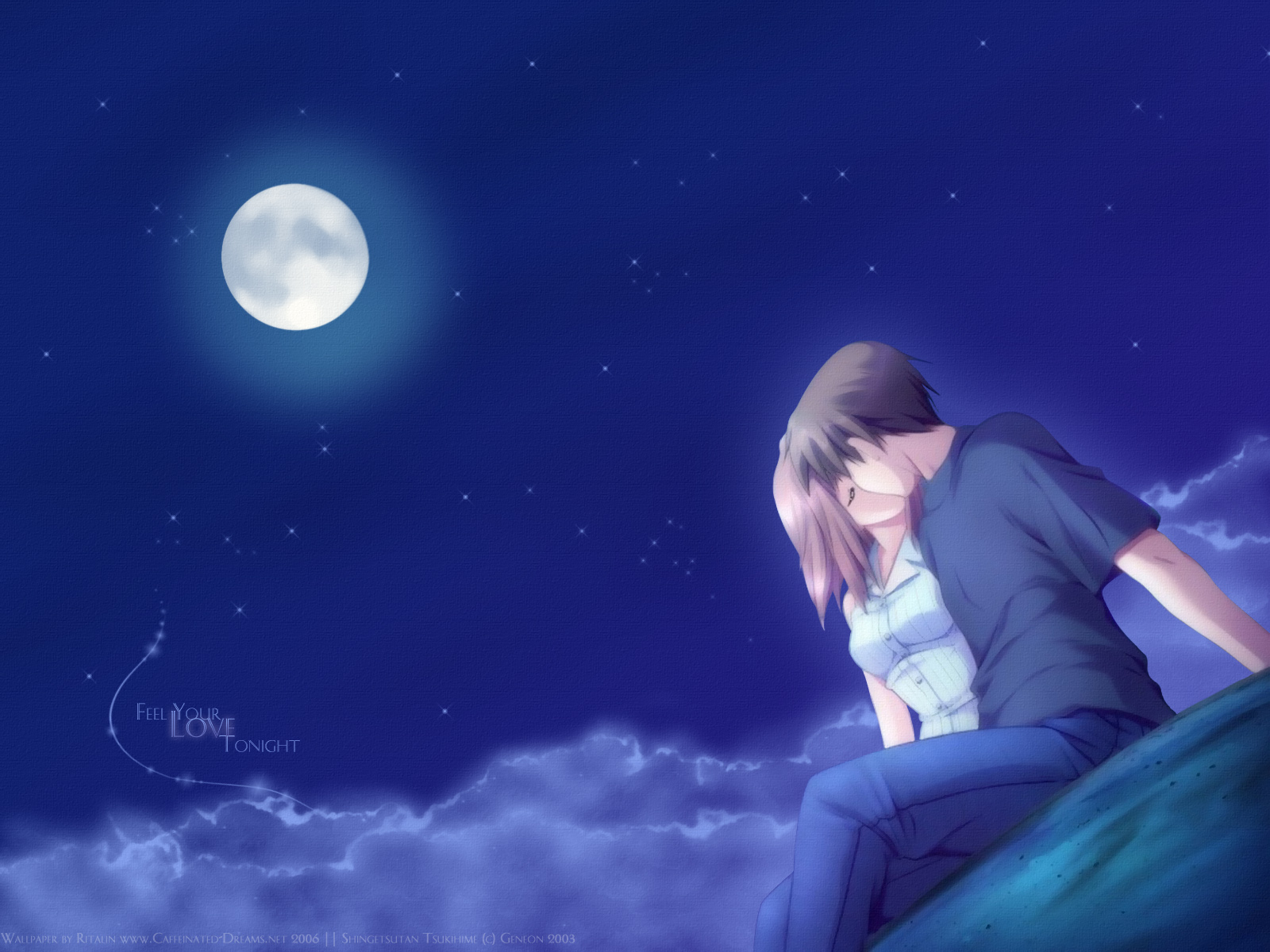 Love Anime - Romantic Anime Couple Kiss - HD Wallpaper 