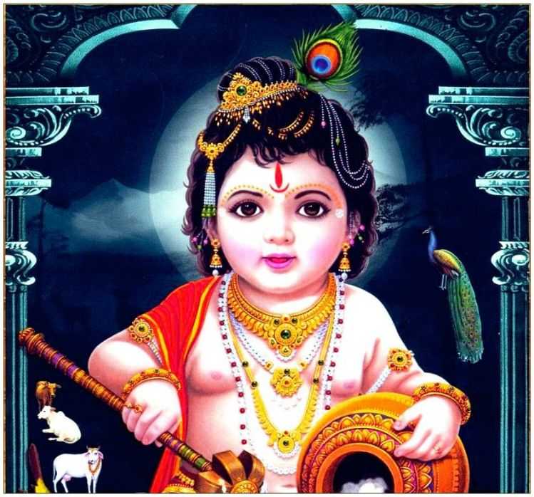 Whatsapp Dp Wallpaper Shri Love Radha Baby Cute Krishna - Laddu Gopal Good Morning - HD Wallpaper 