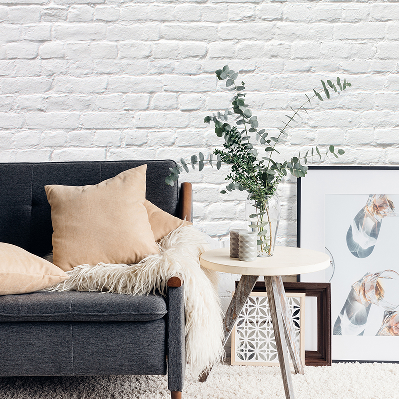 White Brick Wallpaper - Decoracion De Sala Elegante Moderno - HD Wallpaper 