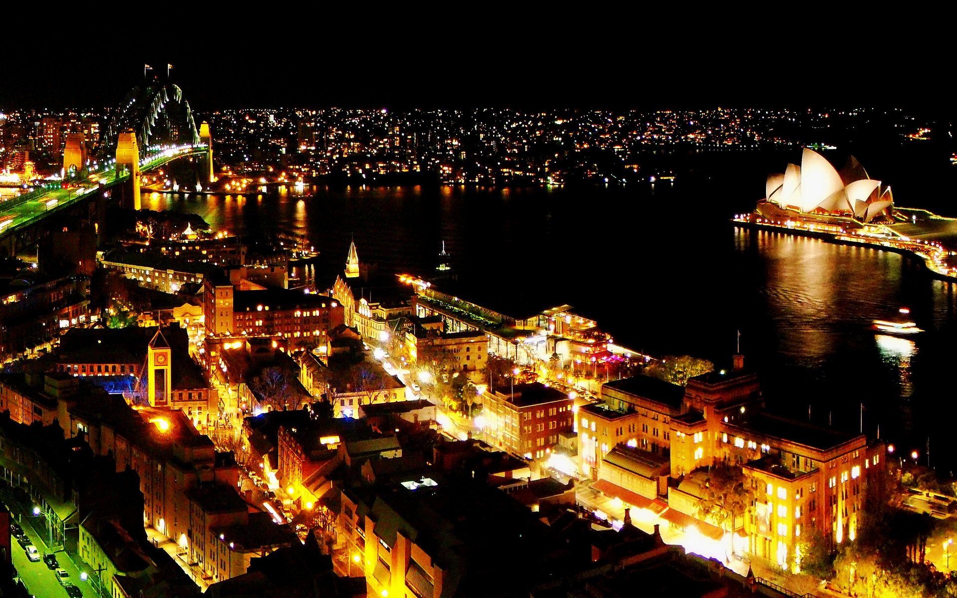 Sydney Opera House View At Night - HD Wallpaper 