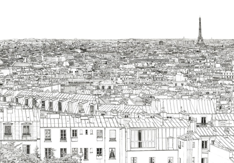 Papier Peint Toit De Paris - HD Wallpaper 