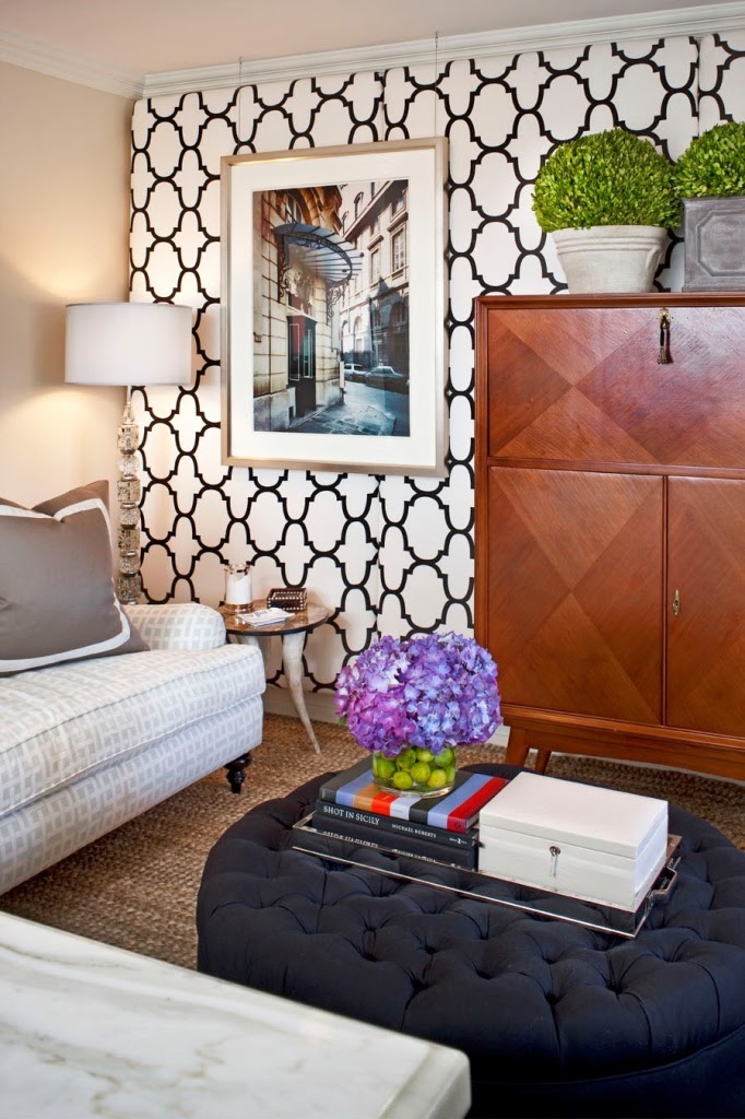 Round Navy Leather Ottoman - HD Wallpaper 