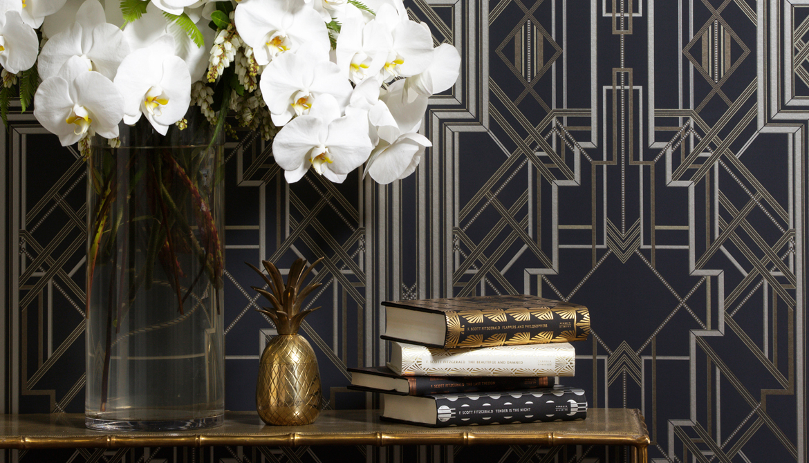 Wallpaper Mokum Cm Metro - Art Deco Pattern In Interior Design - HD Wallpaper 