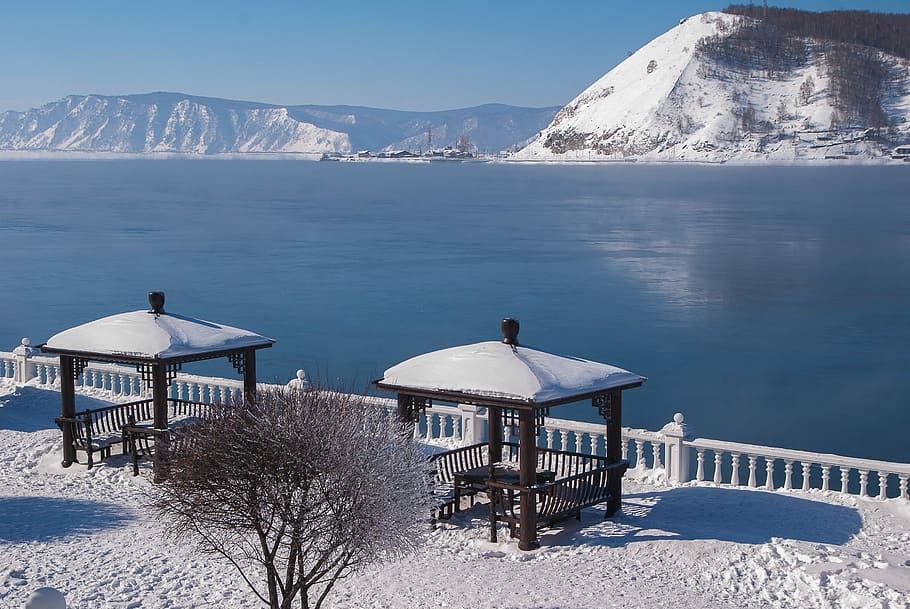 Siberia, Lake Baikal, Irkutsk, Snow, Winter, Cold Temperature, - Lago Baikal En Irkutsk - HD Wallpaper 