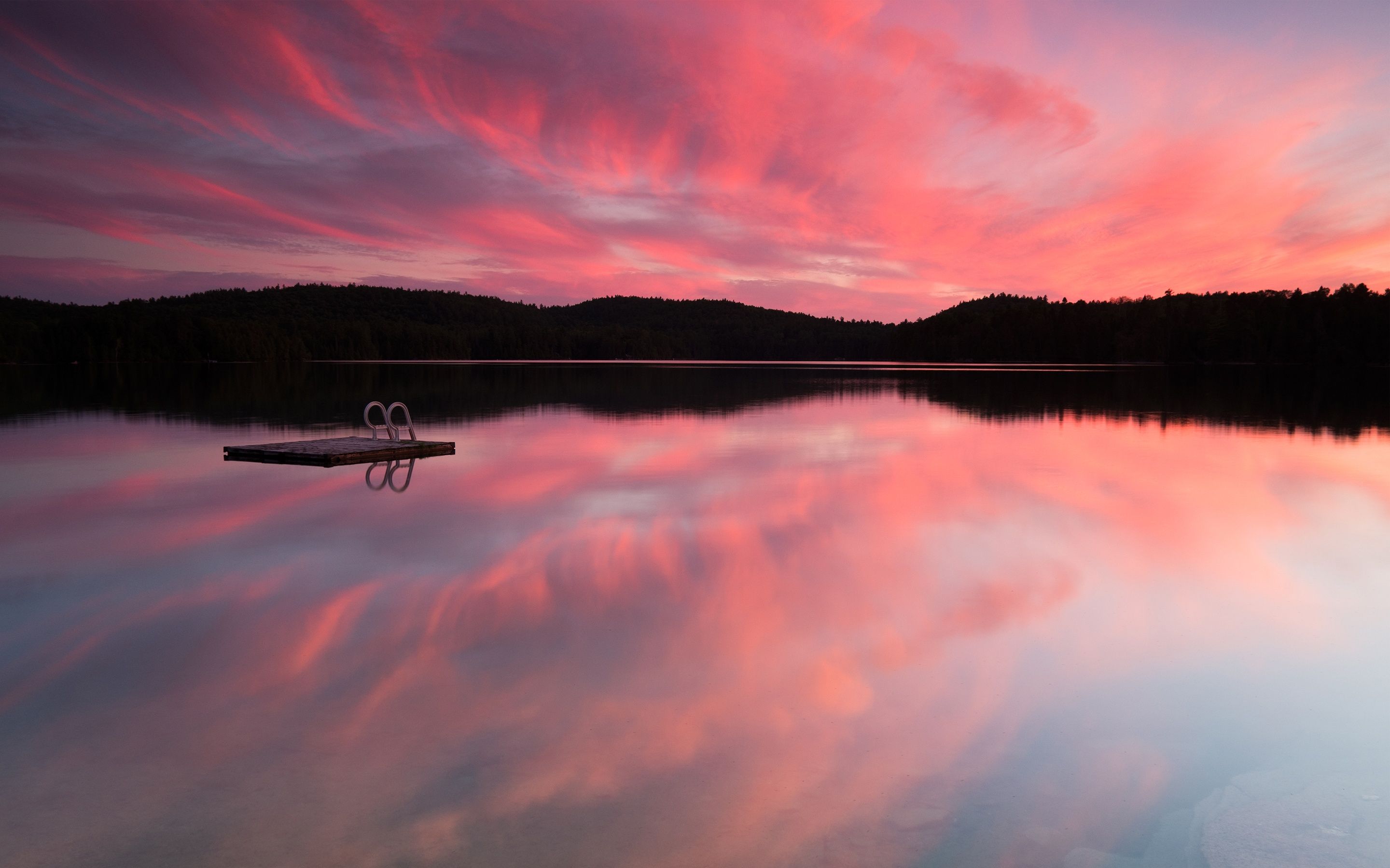 Pink Lake At Sunset - HD Wallpaper 