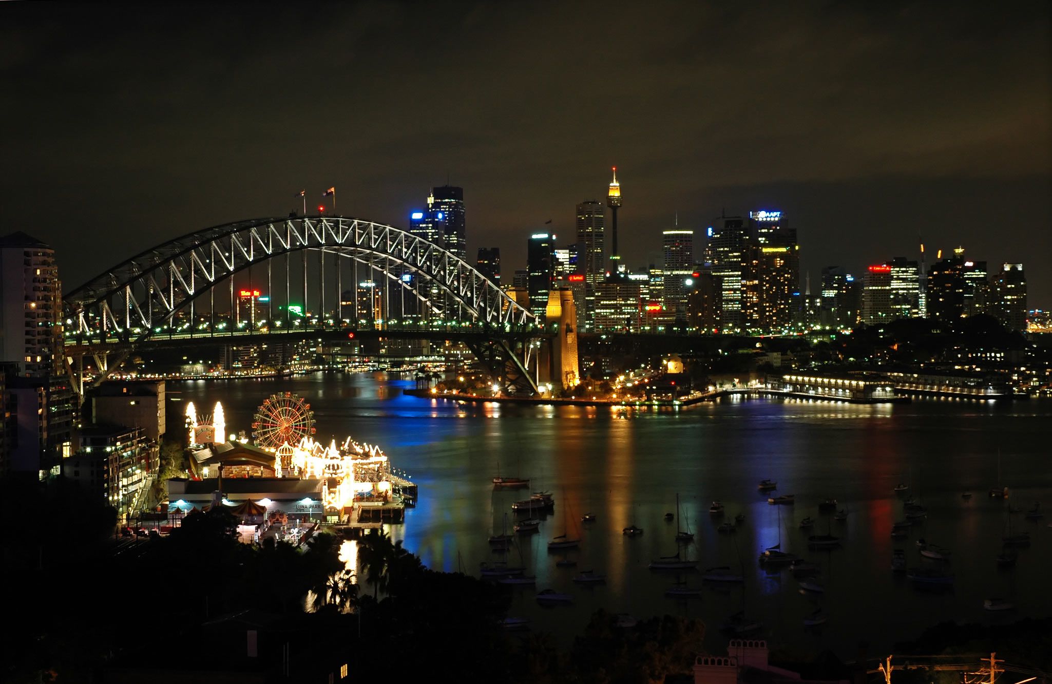 Sydney Australia At Night - HD Wallpaper 