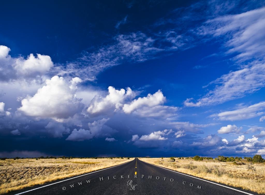 Photo Endless Desert Road Storm Clouds New Mexico - New Mexico Desert Road - HD Wallpaper 