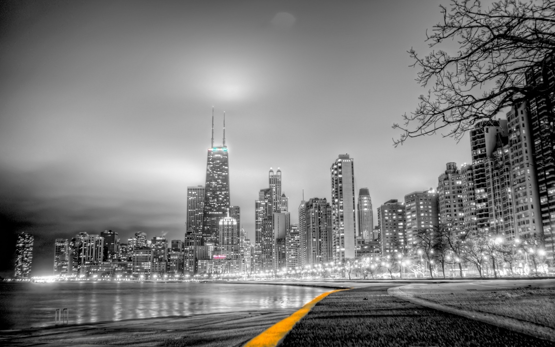 Chicago Black And White Pictures For Desktop Wallpaper - Black And White Chicago - HD Wallpaper 