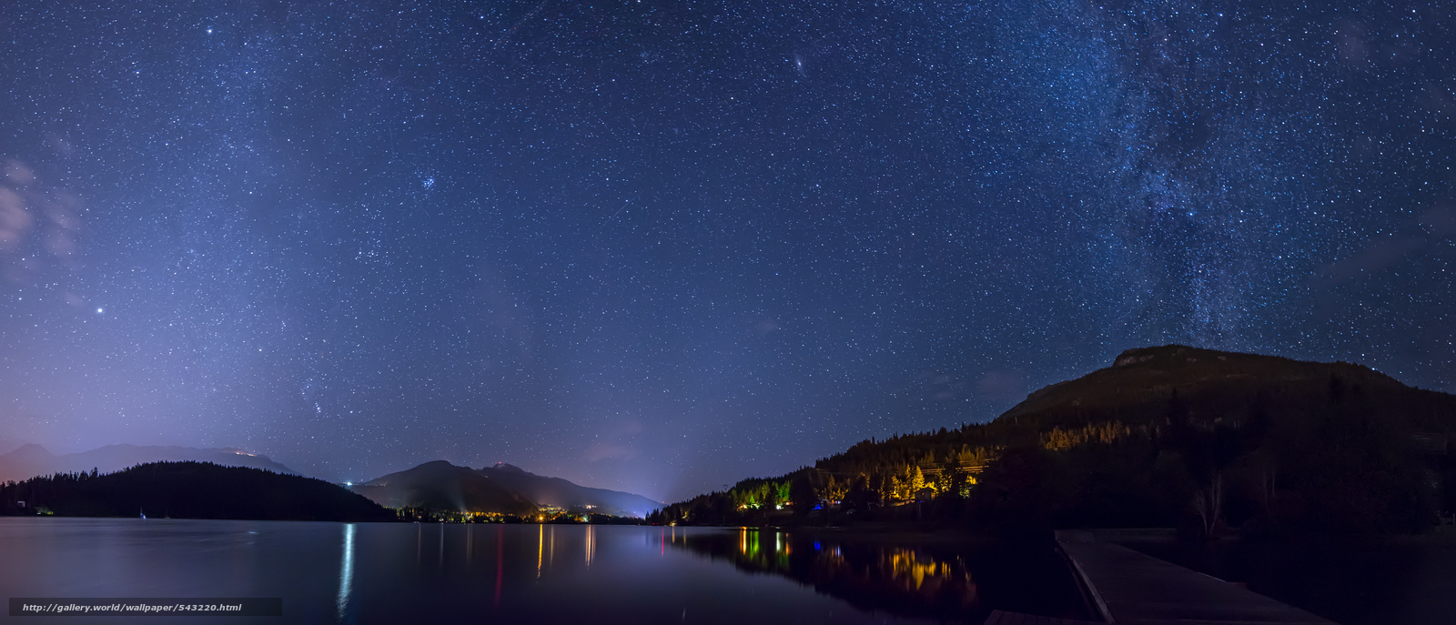 Download Wallpaper Alta Lake, Rainbow Park, Whistler, - Night Sky Background Panoramic - HD Wallpaper 