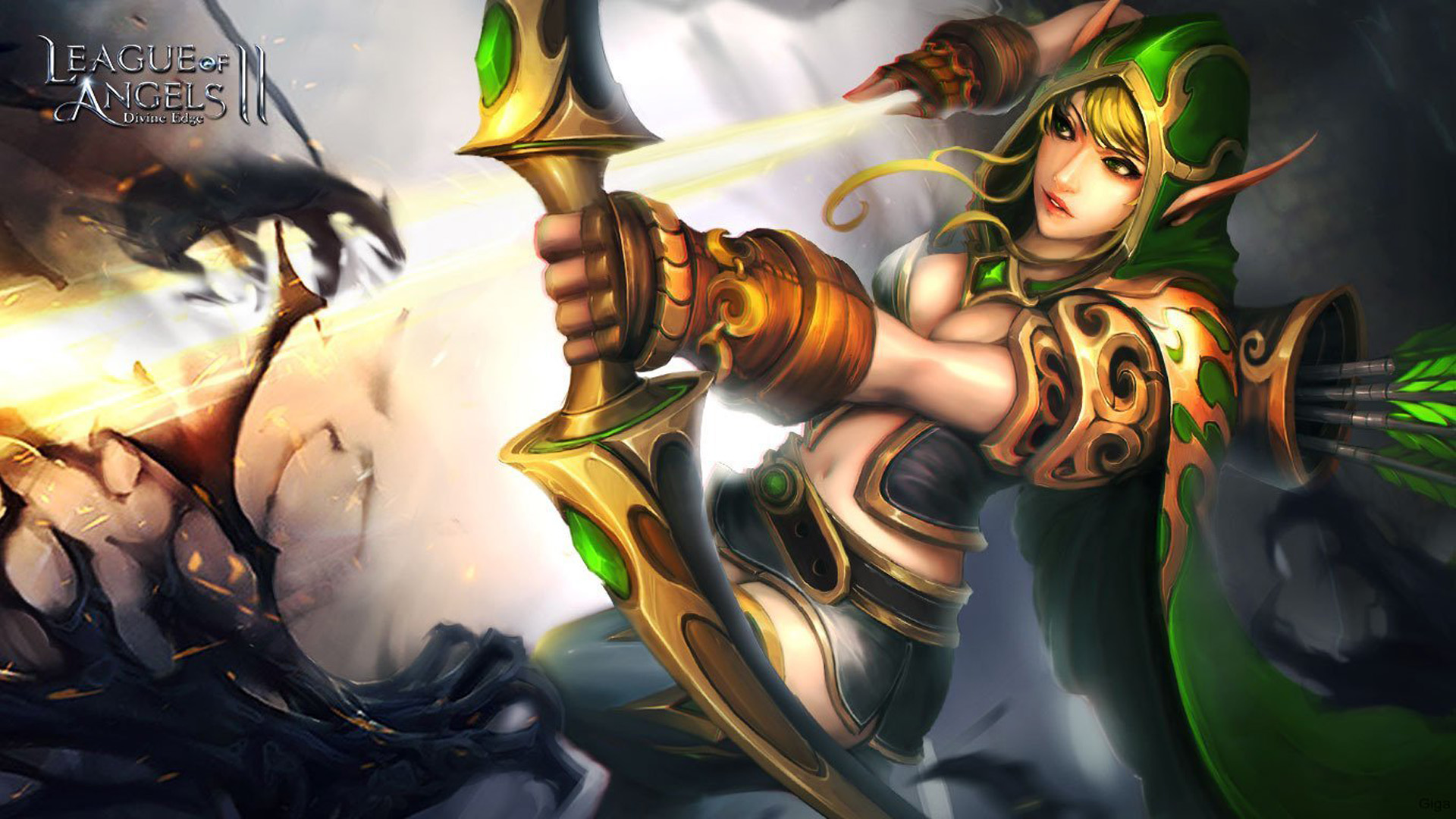League Of Angels Bow And Arrow - HD Wallpaper 