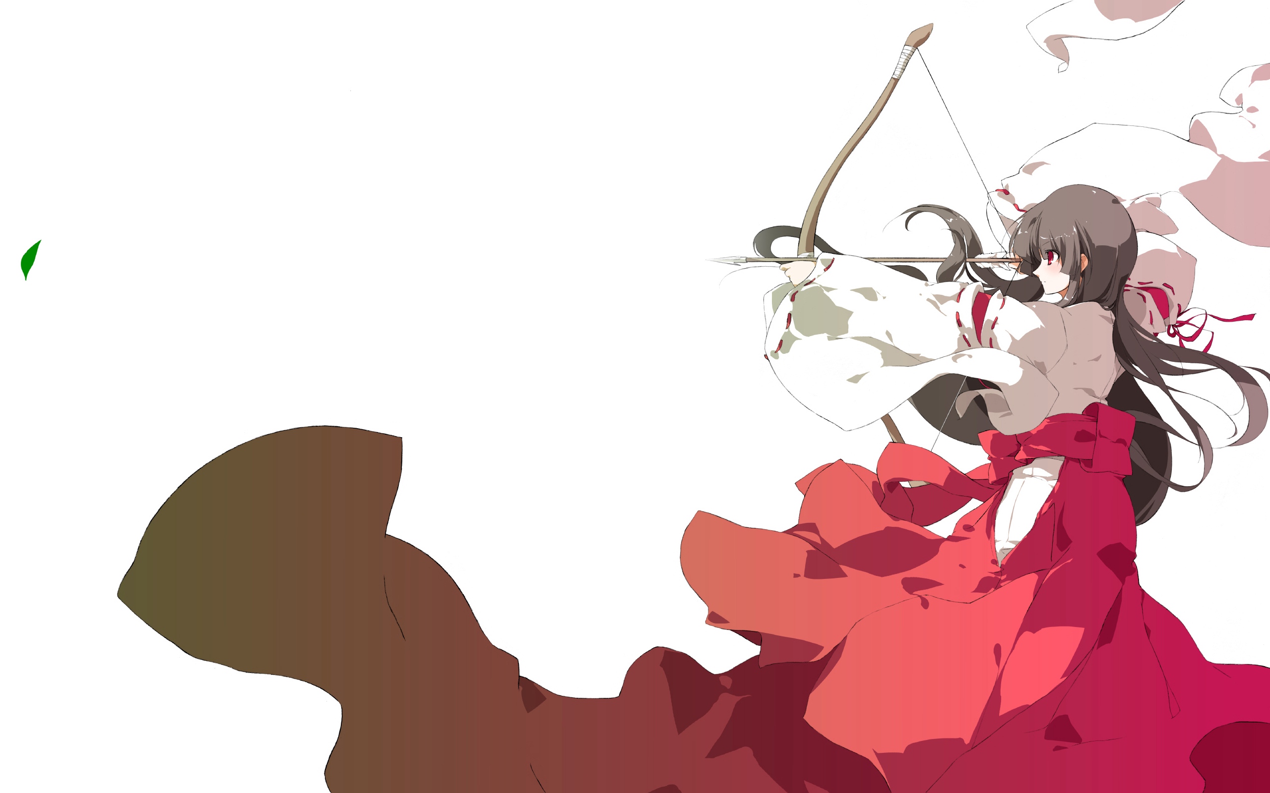 Wallpaper Anime, Girl, Brunette, Bow, Arrow, Goal - Anime Girl Bow And Arrow - HD Wallpaper 