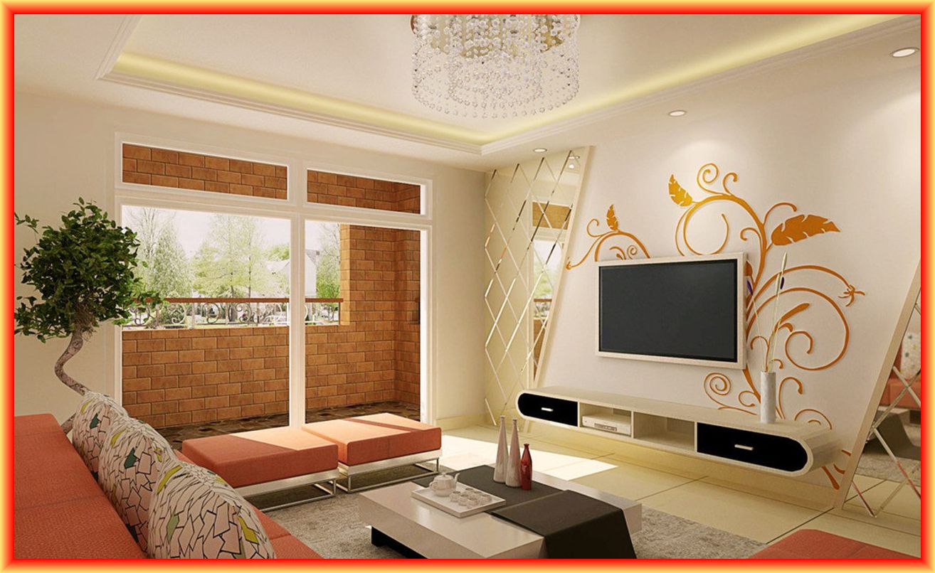 Home Interior Design Living Room Wall - HD Wallpaper 
