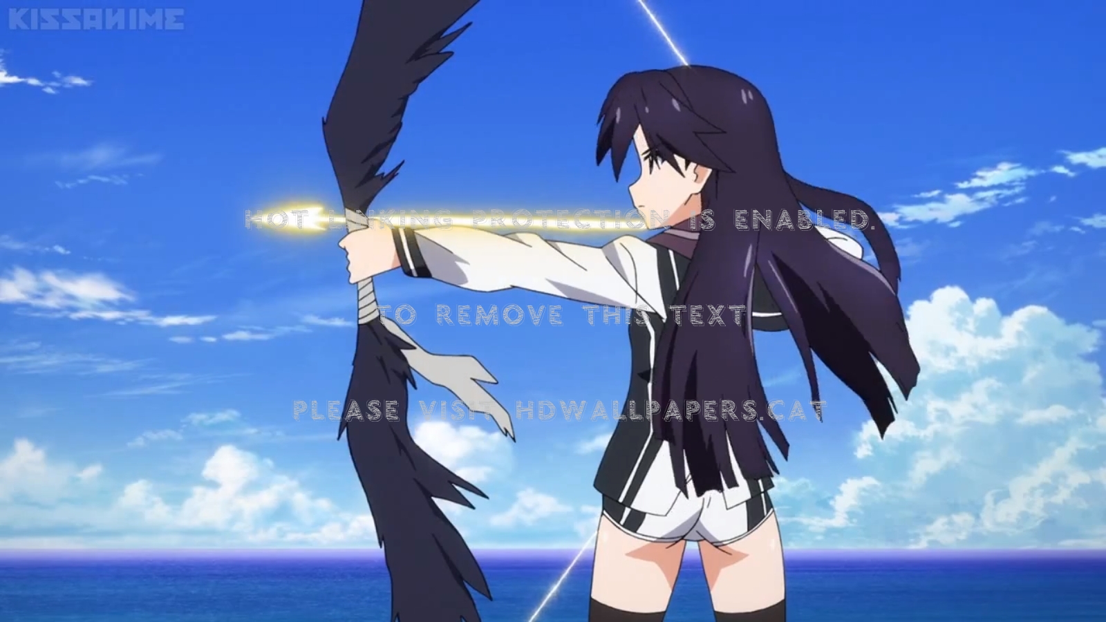 Black Bow Arrow And Cloud Sky Sweet Anime - Vividred Operation Rei Kuroki Ecchi - HD Wallpaper 