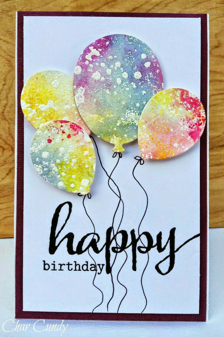 Balloons, Birthday, And Diy Image - Diy Birthday Cards Watercolor - HD Wallpaper 