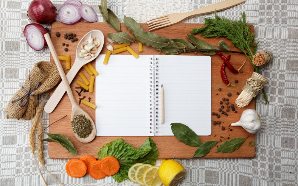 Onions, Garlic, Lemon, Vegetables, Paprika, Notebook - Recipe Wallpaper Background - HD Wallpaper 