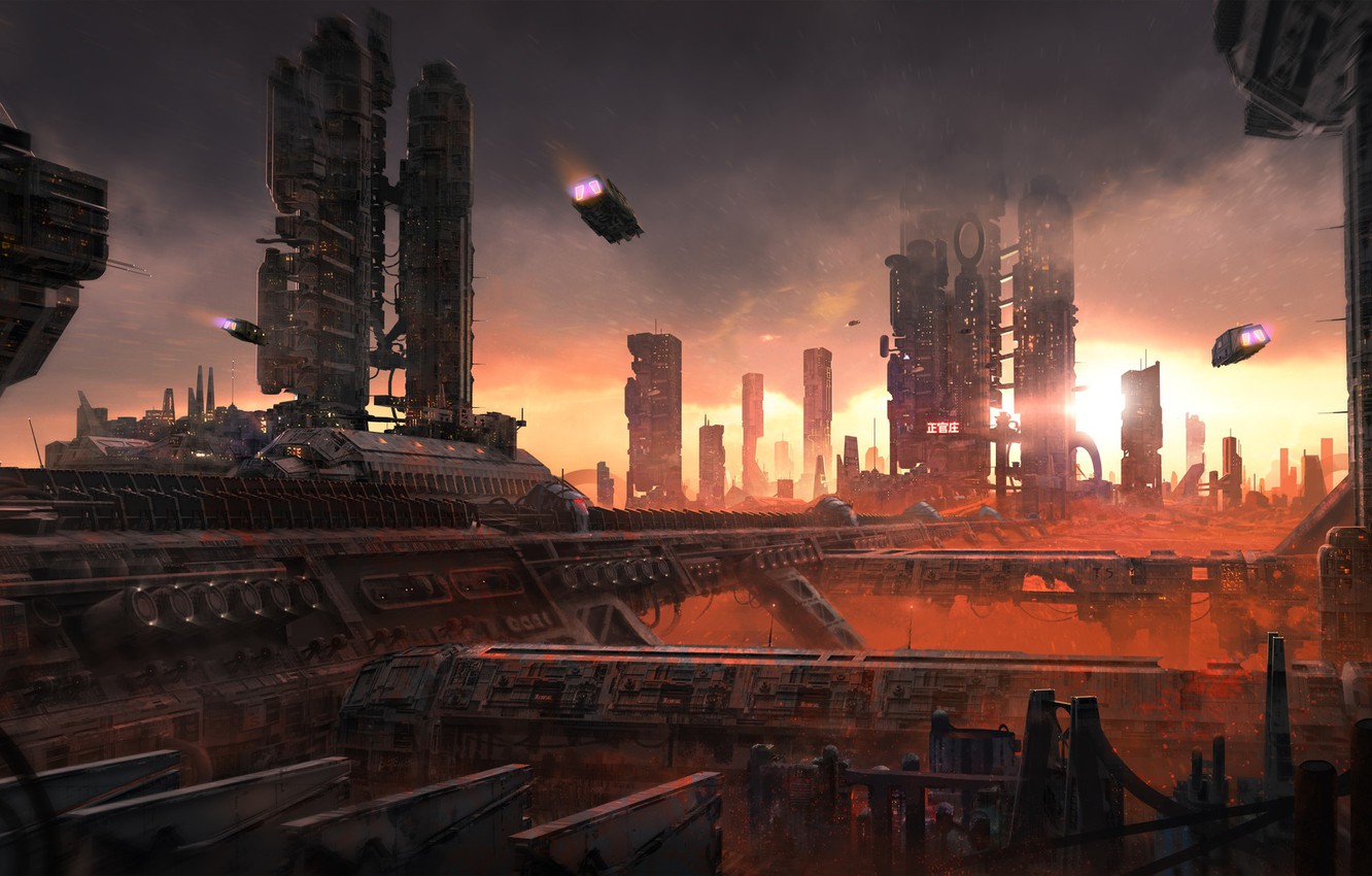 Photo Wallpaper The City, Future, Machine, City, Architecture, - Dystopian City - HD Wallpaper 