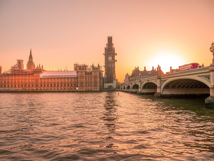 London, Big Ben, Sunset, England, Westminster, United - Houses Of Parliament - HD Wallpaper 