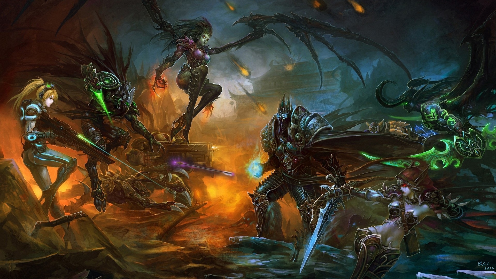 Battle, Starcraft, World Of Warcraft, Art, Bai, Sarah - World Of Warcraft Protoss - HD Wallpaper 