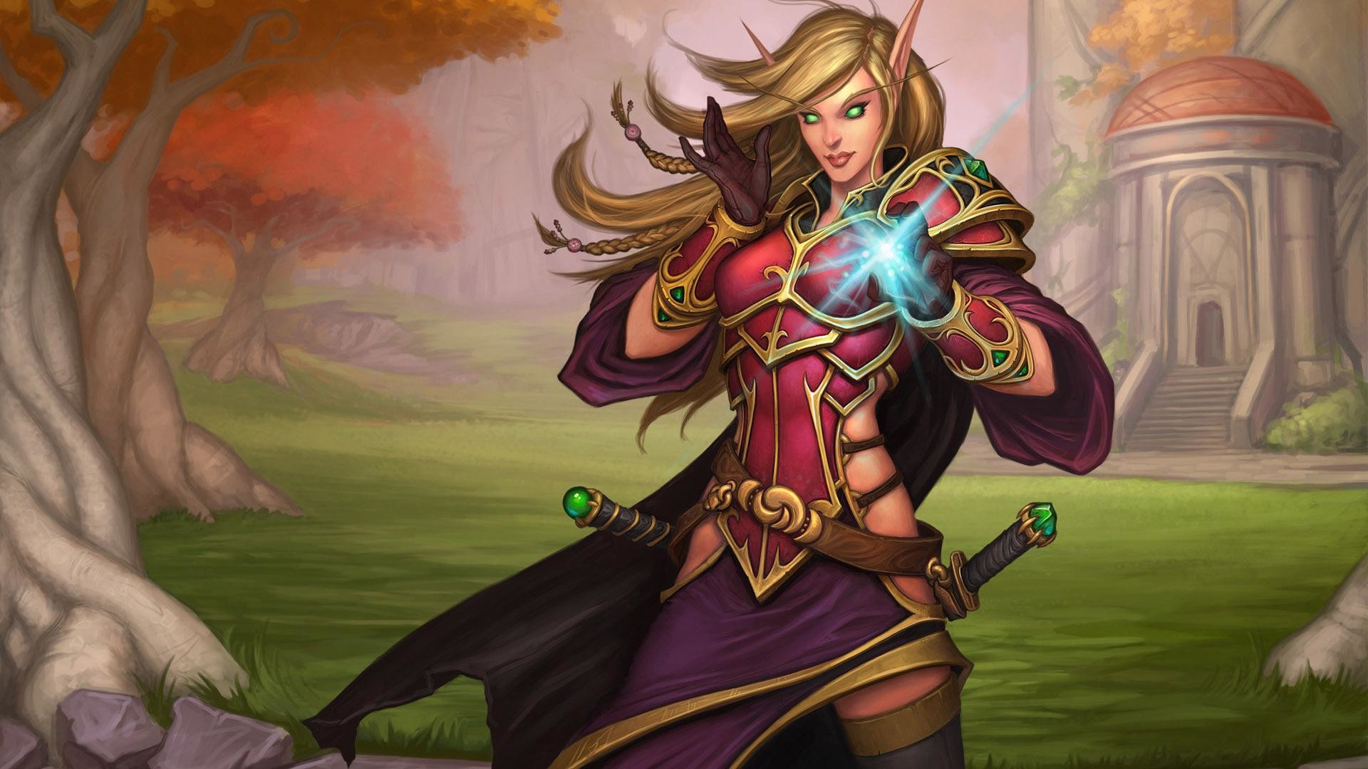 World Of Warcraft Female Elf Warrior 
 Data-src - World Of Warcraft Female Elf - HD Wallpaper 