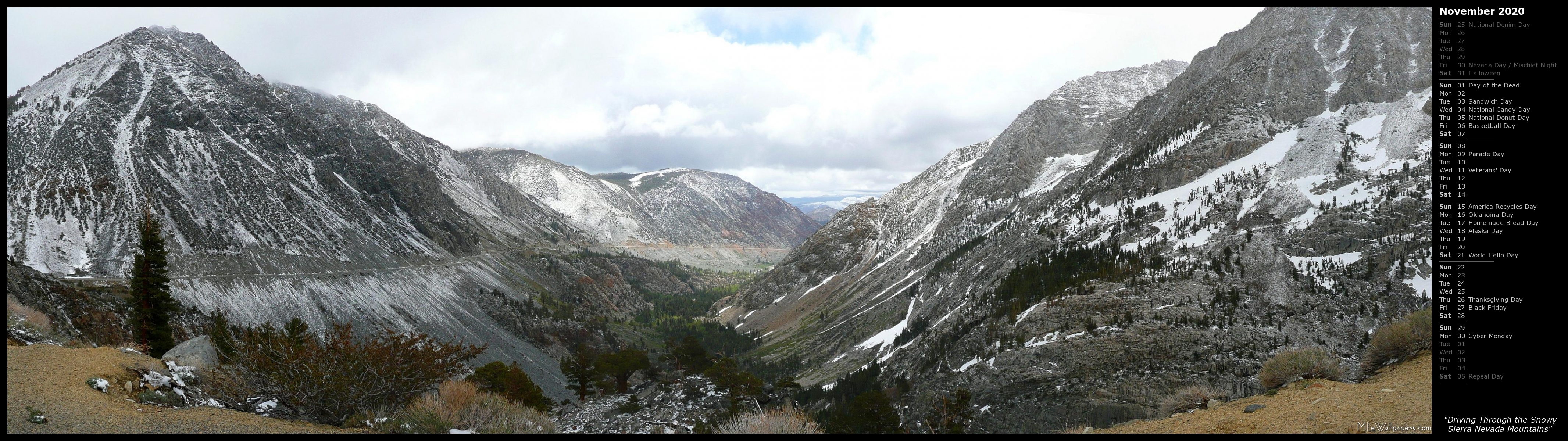 Driving Through The Snowy Sierra Nevada Mountains - Summit - HD Wallpaper 